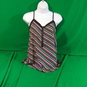 Roxy xs rainbow stripe tank top cut out